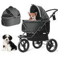 Black 3 in 1 Pet Stroller with Removable Carrier G976378