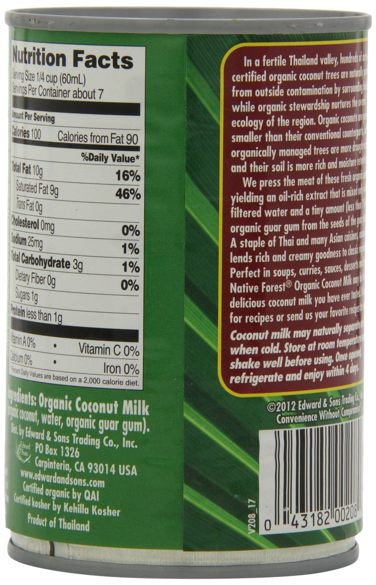 Organic Classic Coconut Milk 13.5 oz Cans (Count of 12) C374