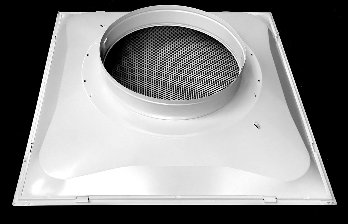 24x22 T-Bar Drop Ceiling Perforated Return Grill with Metal Back Casing and 6x22 Collar S988292