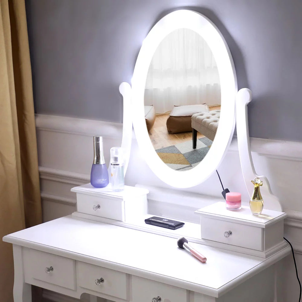 White 5 Drawer Dressing Table X41822