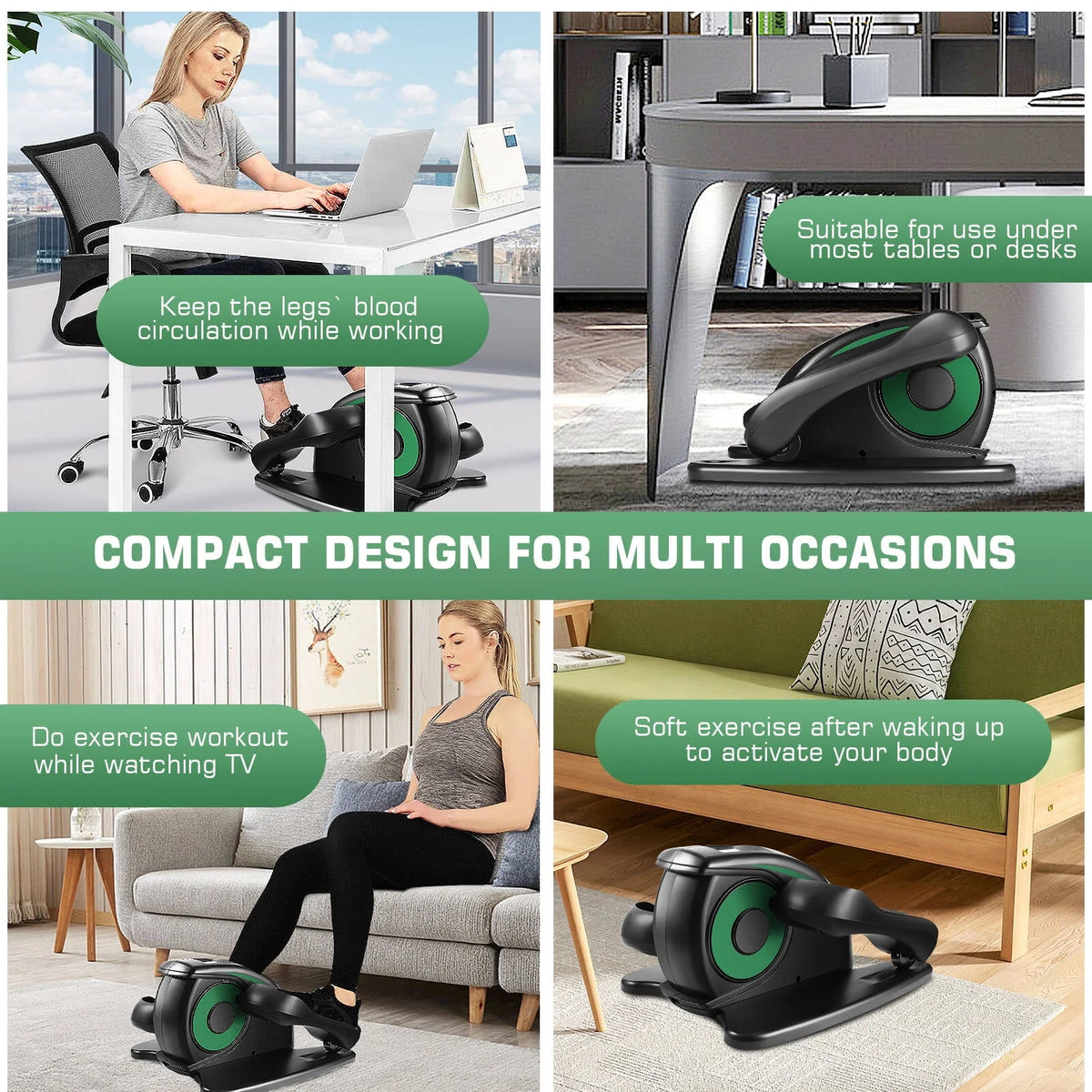 Under Desk Elliptical Pedal Exerciser with Remote & Data Monitor R701798