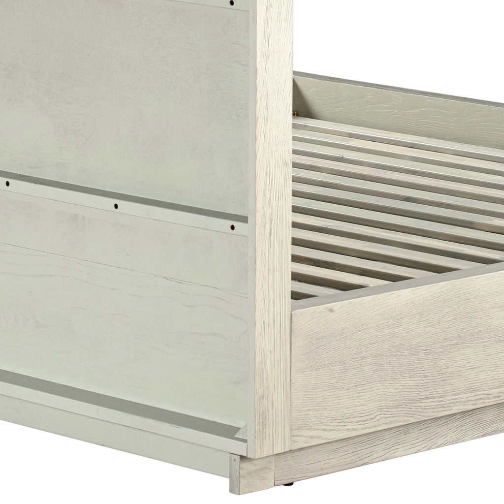 Grey Oak Wood Queen Platform Bed Frame L96302