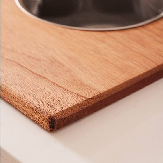 Mahogany Over-The-Sink Cutting Board with Mesh Basket Q86175