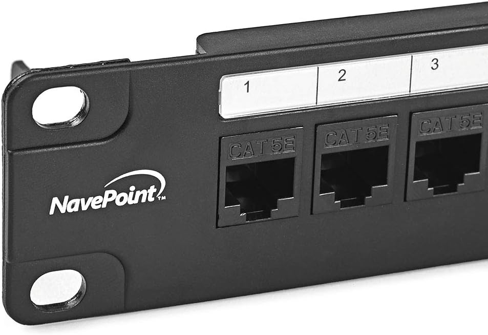 24-Port CAT5e UTP Patch Panel 1U with Keystones, Black, 2-Pack R3575