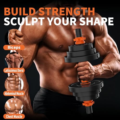 Adjustable Dumbbell Set, 30/50/70/90lbs, 4 in1 Dumbbell Barbell Kettlebell Push-Up Stand Weight Set, Set of 2 I86600