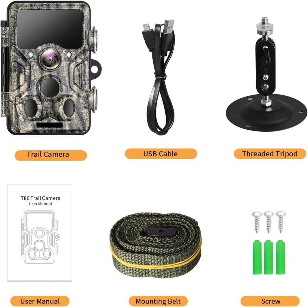 20MP 1296P WiFi Bluetooth Trail Camera with 940nm No Glow IR Night Vision Waterproof Q7380