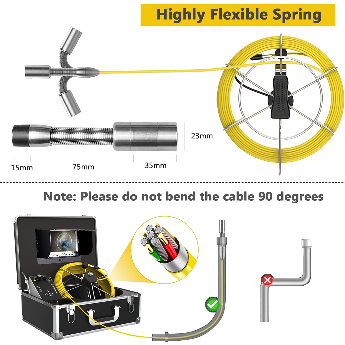 100ft Inspection Camera with 512Hz Sonde Transmitter and Receiver C222
