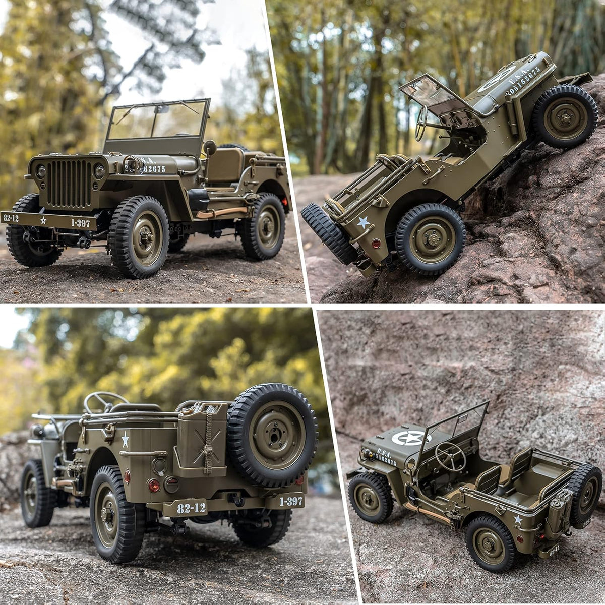 1/12 1941 MB Scaler RC Jeep 4x4 RTR RC Rock Crawler Military O941735