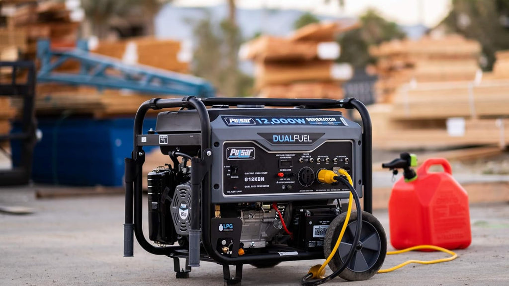 Heavy Duty Portable Dual Fuel Generator - 9500 Rated Watts & 12000 Peak Watts - Gas & LPG - Electric Start L366