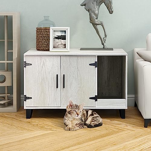 Pine Wooden Cat Litter Box Enclosure K89551