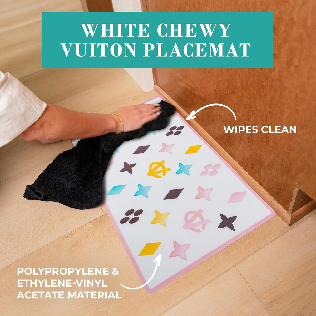 White BPA-Free Non-Skid Dog Bowls with Placemat, Case of 2 O364