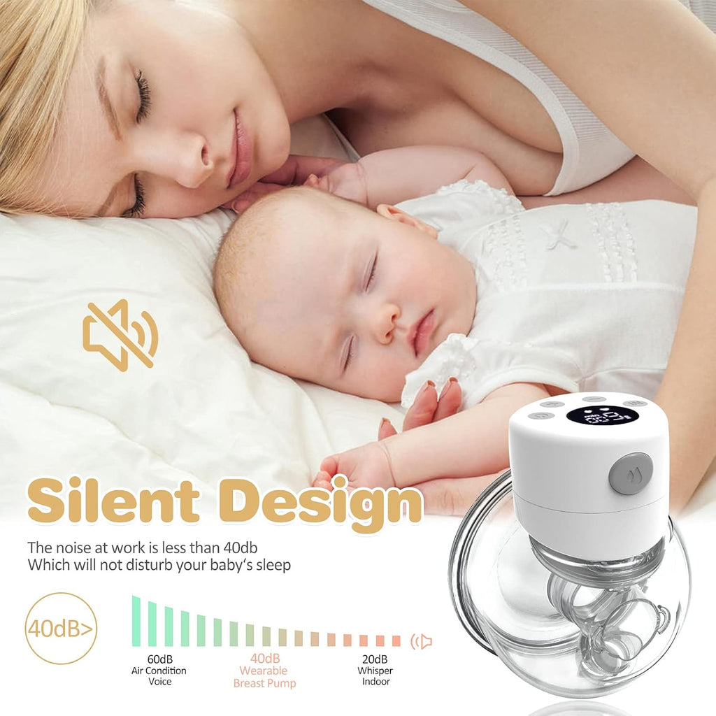 Electric Wearable Breast Pump, Hands Free, Portable, 2 Mode & 9 Levels, LCD Display N8171