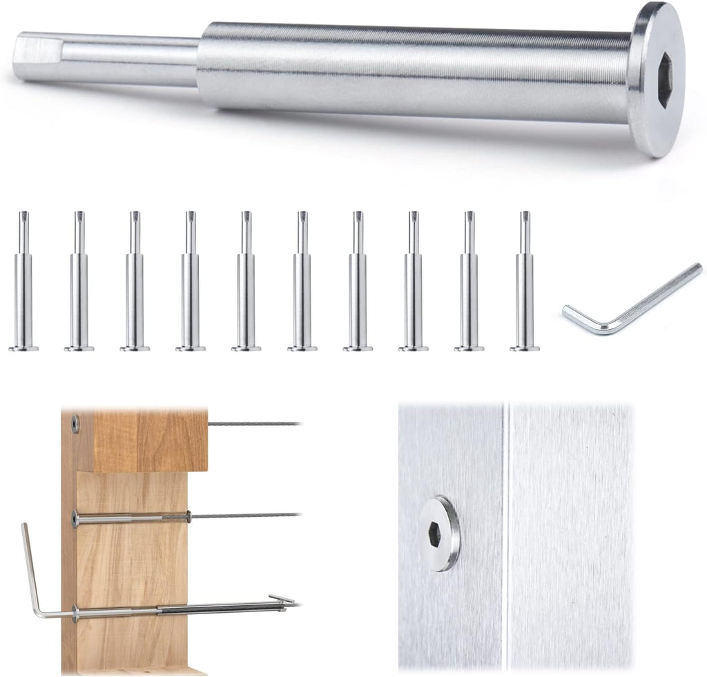 10 Pair Invisible Cable Railing Kit 1/8 Swage Tensioner T316 Stainless Steel I4550