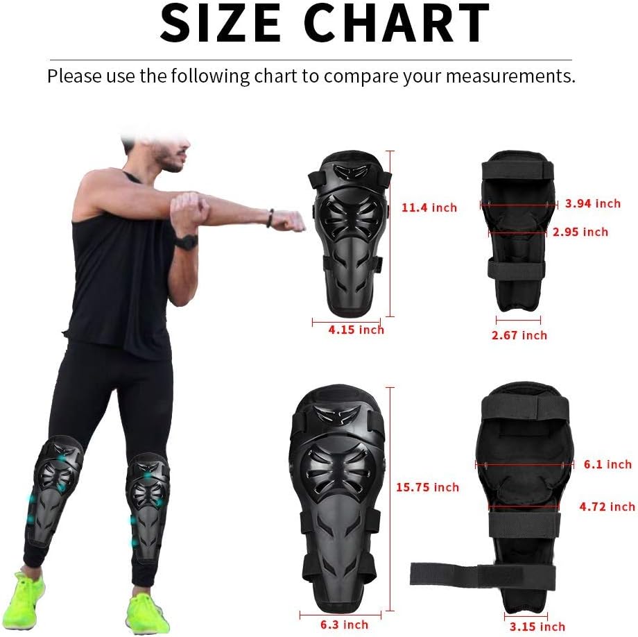 Black Adjustable Motorcycle Protective Jacket and Knee Pads Guard Gear N119012