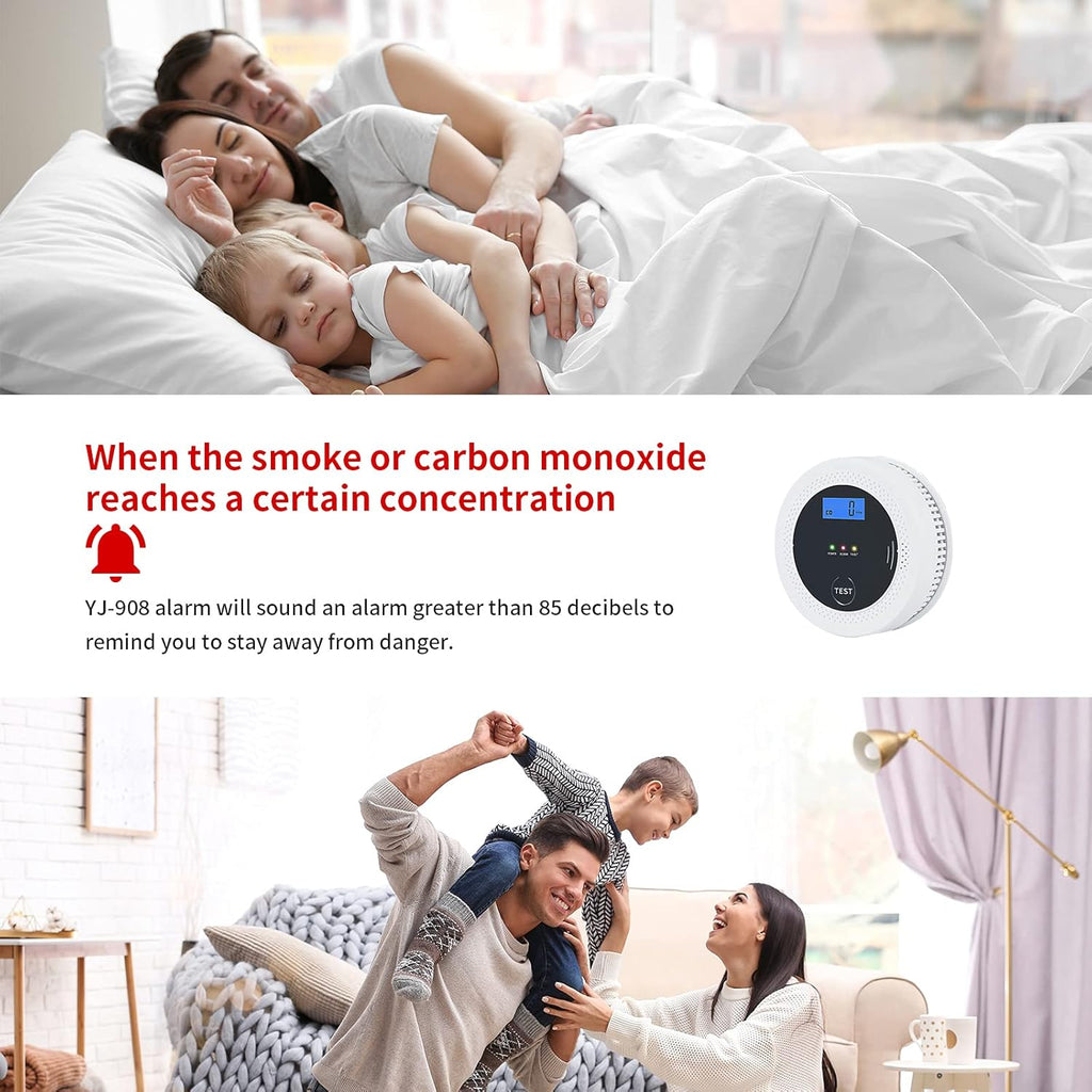 Smoke and Carbon Monoxide Alarm Detector with Photoelectric Sensor D489