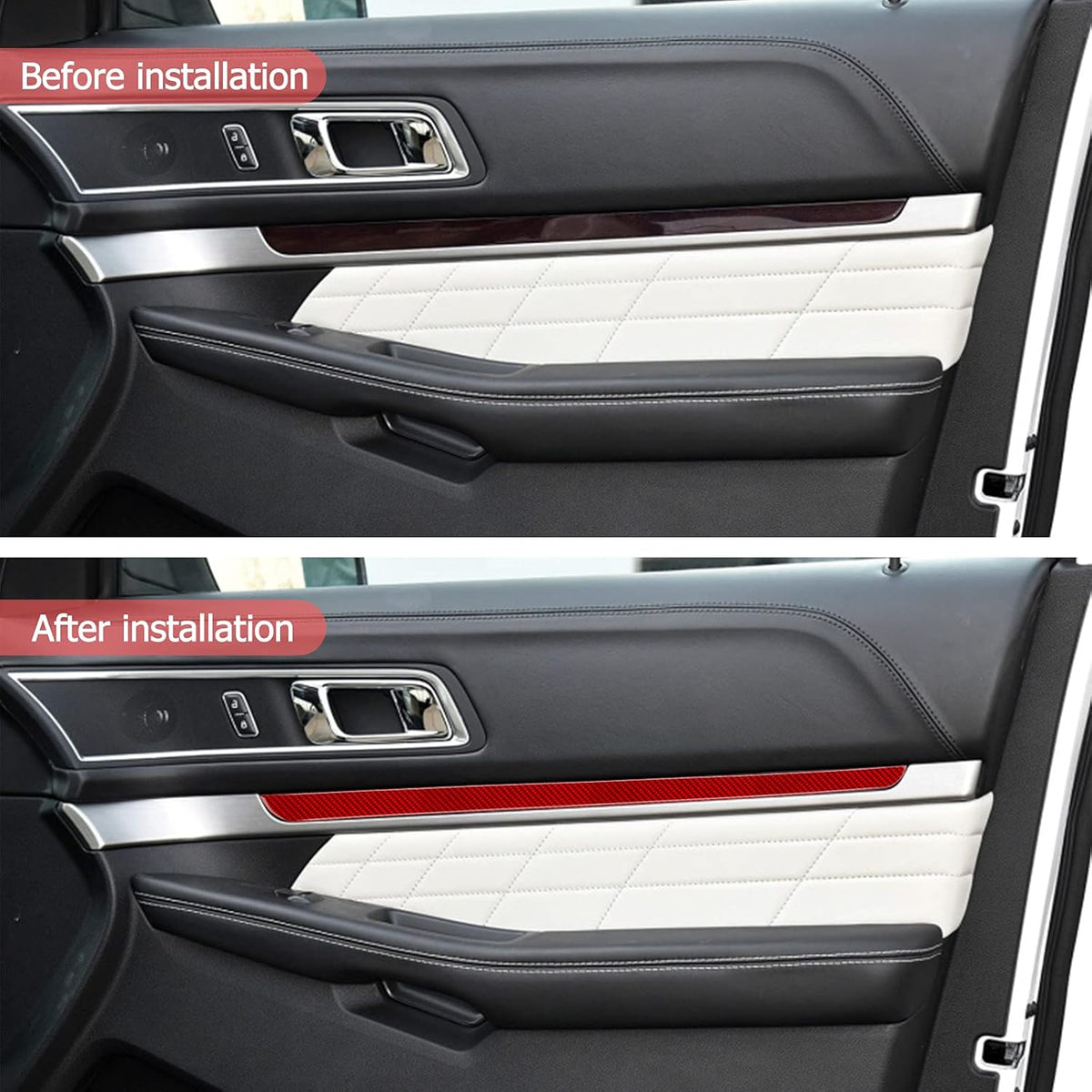 Carbon Fiber Interior Car Door Handle Panel Trim Sticker 4PCS Q4453