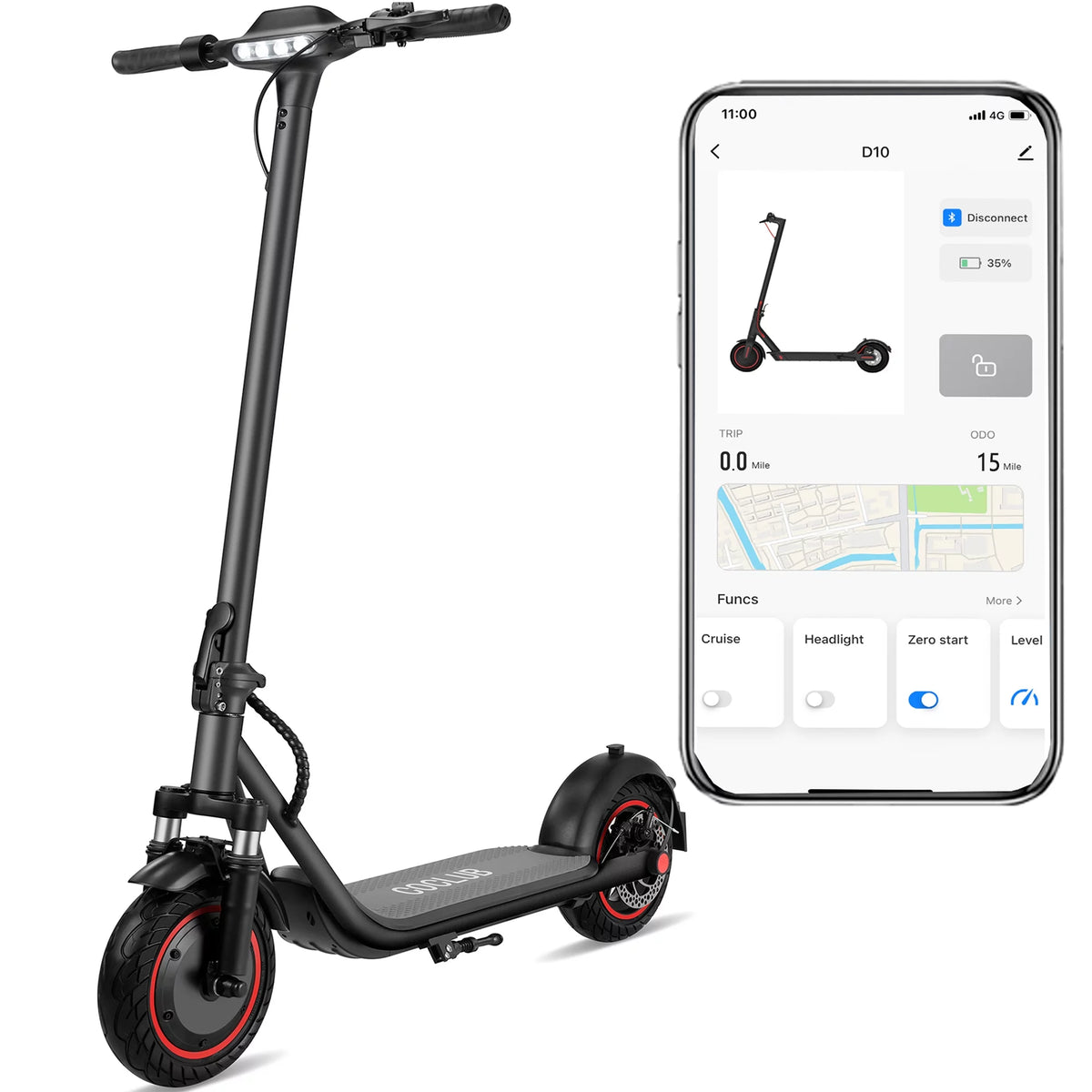 500W Motor 15 MPH 15 Miles Range 10" Solid Tires Folding Electric Scooter P570682