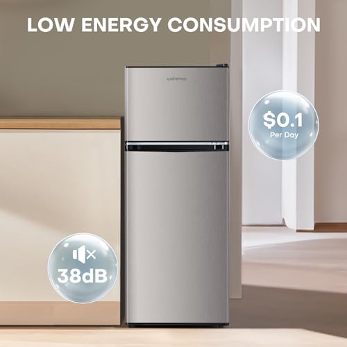 Black 4.0 Cu.Ft. Double Door Mini Refrigerator with Freezer M932