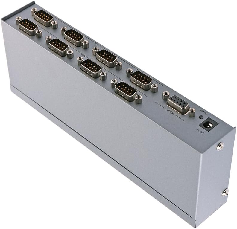 8 Port RS232 Serial Splitter Switch Box with Power Adapter B5648
