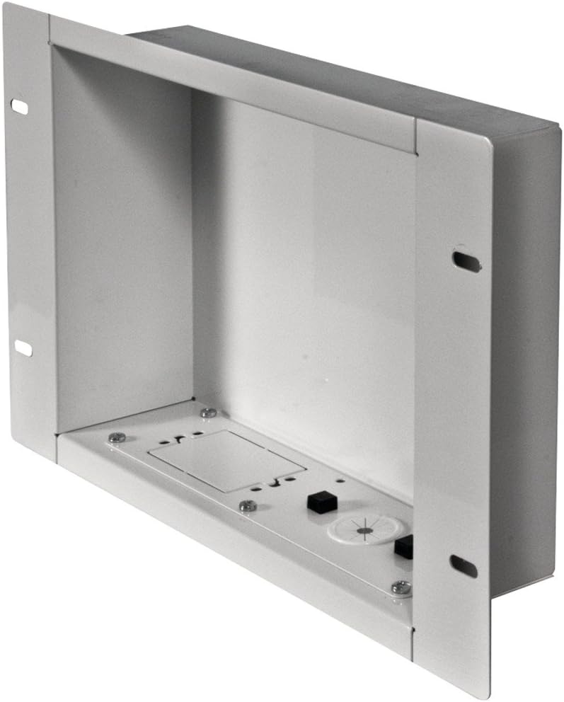 White Recessed Cable Management and Power Storage Box H926