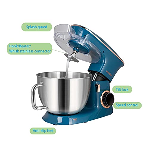 8.5QT Stainless Steel Tilt-Head Stand Mixer with Dough Hook, Beater, Whisk L7942