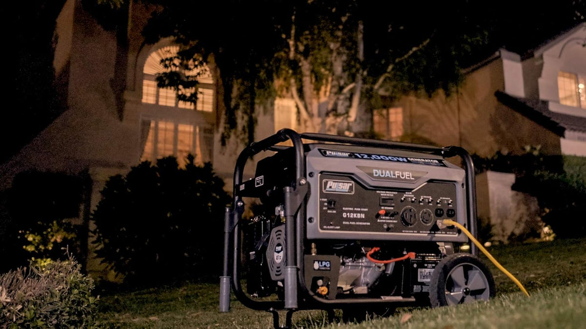 Heavy Duty Portable Dual Fuel Generator - 9500 Rated Watts & 12000 Peak Watts - Gas & LPG - Electric Start L366
