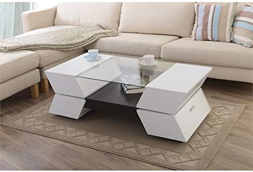 White Wood Storage Coffee Table L79212