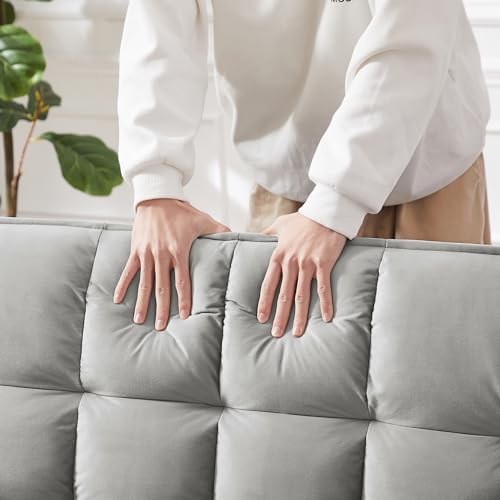 Black Velvet Convertible Sleeper Sofa with Pullout Bed C593