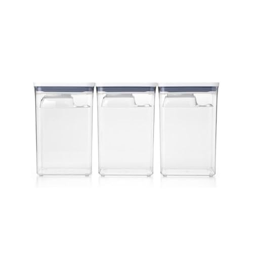 6 Piece Large Canister Set with Scoops, White A243