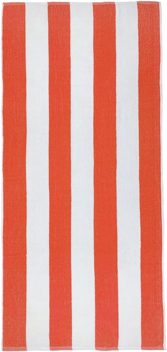 Cabana Stripe 36-Pack 30in x 60in Cotton Terry Beach Towel N827