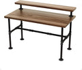 28 Inche Industrial Pipe Table Legs Set with 6-Inch Monitor Shelf Support I705