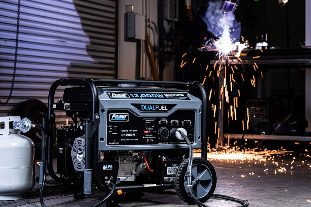Heavy Duty Portable Dual Fuel Generator - 9500 Rated Watts & 12000 Peak Watts - Gas & LPG - Electric Start L366
