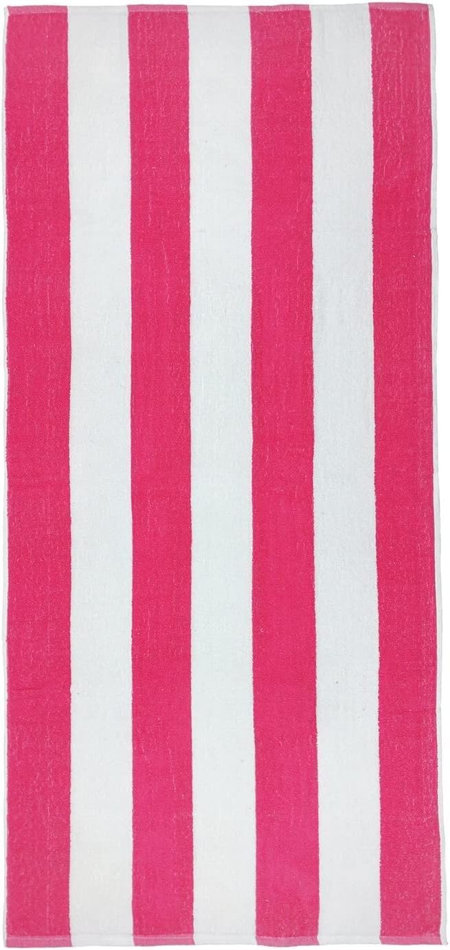 Cabana Stripe 36-Pack 30in x 60in Cotton Terry Beach Towel N827