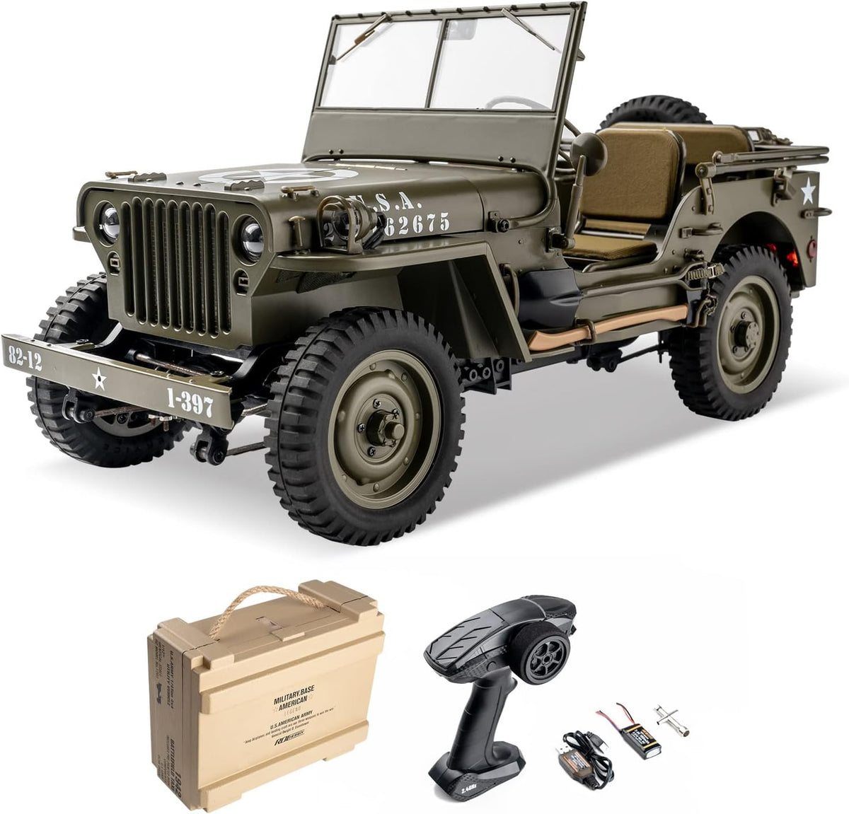 1/12 1941 MB Scaler RC Jeep 4x4 RTR RC Rock Crawler Military O941735
