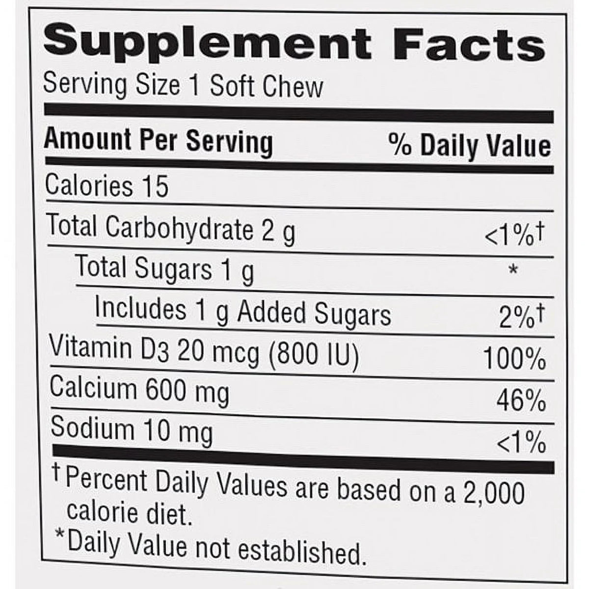 Calcium & Vitamin D Soft Chews Chocolate Truffle 60 Each (Pack of 6) X6559
