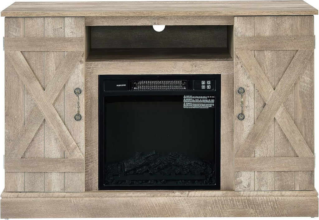 Light Gray Electric Fireplace TV Stand T37753