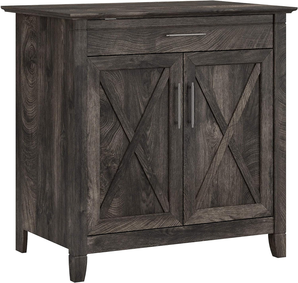 Cape Cod Gray Secretary Desk with Keyboard Tray and Storage Cabinet A164925