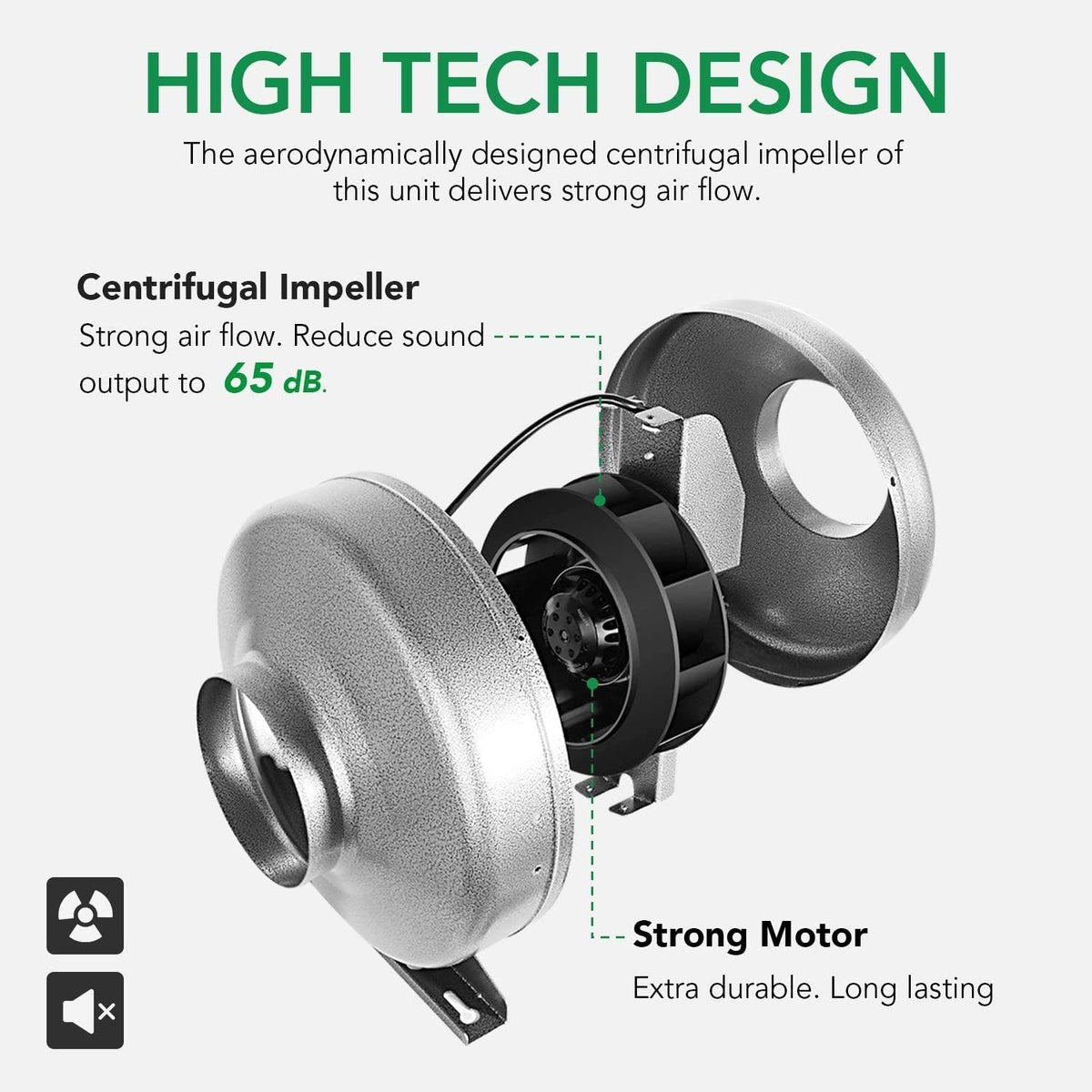 6 Inch 442 CFM Inline HVAC Vent Blower Fan with Carbon Filter and Ducting Combo Set B867247