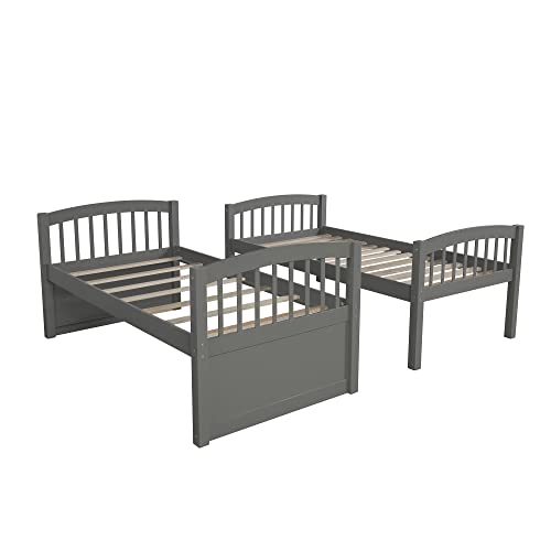 Twin Over Twin Solid Wood Bunk Bed with Storage Drawers and Trundle (Espresso) B92589