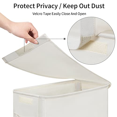 65L Slim Laundry Hamper with Lid Rolling Laundry Basket with Wheels Foldable Dirty Clothes Hamper Storage Bins (Grey) Z12961