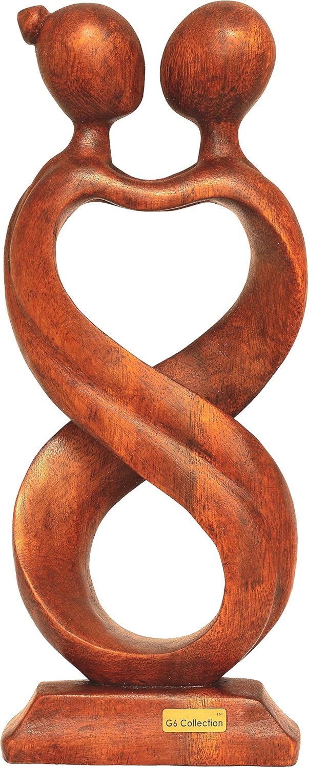 12 Wooden Handmade Abstract Sculpture Statue Q524