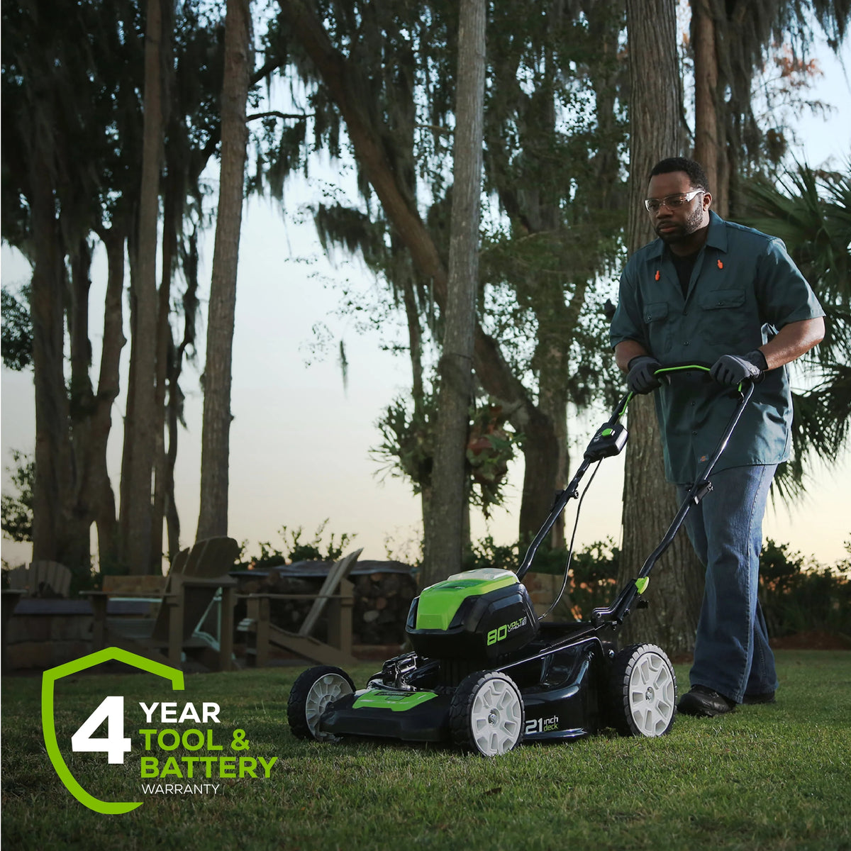 80V 21 Self Propelled Mower 5Ah Battery & Charger E1784