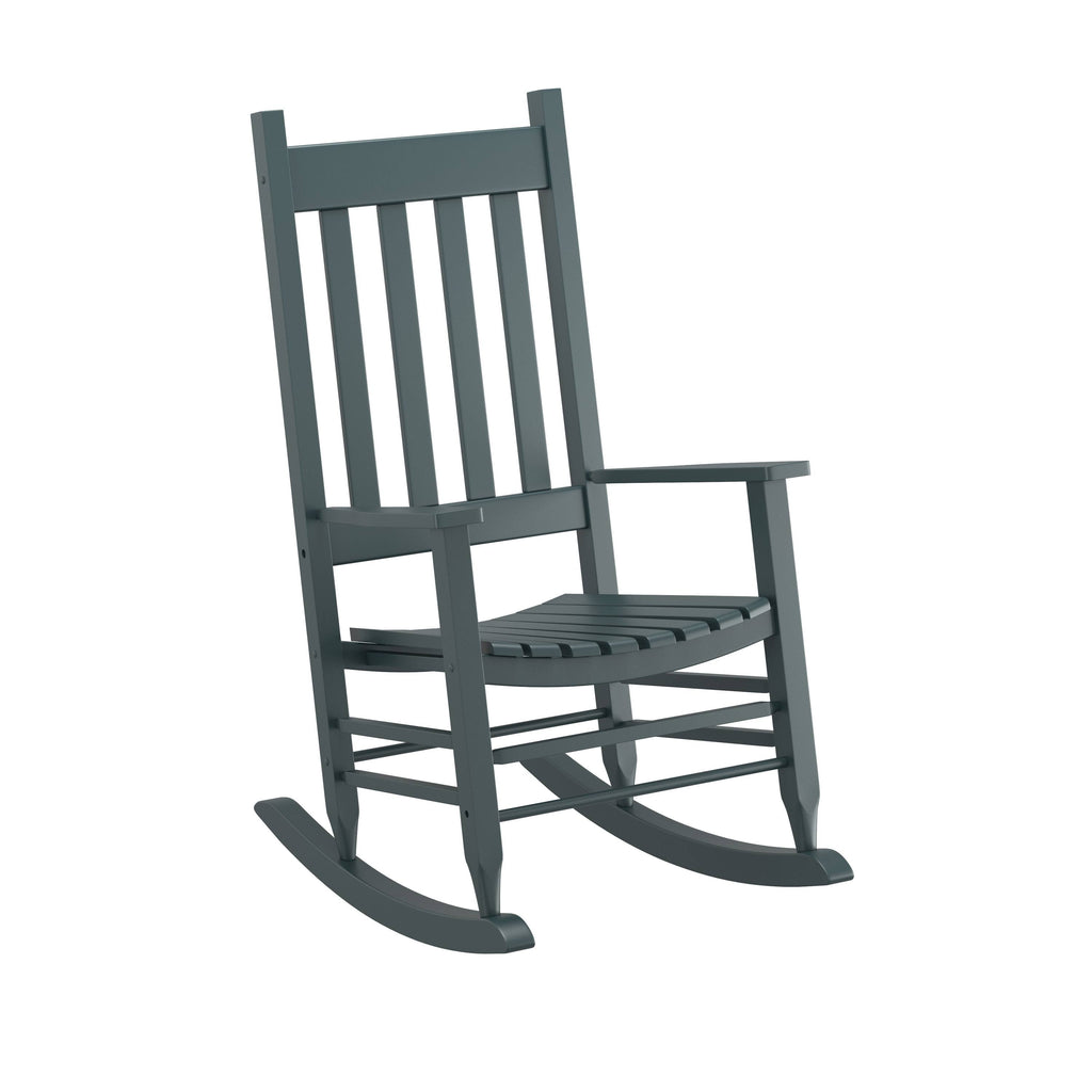 Gray Finish Solid Wood Rocking Chair T505