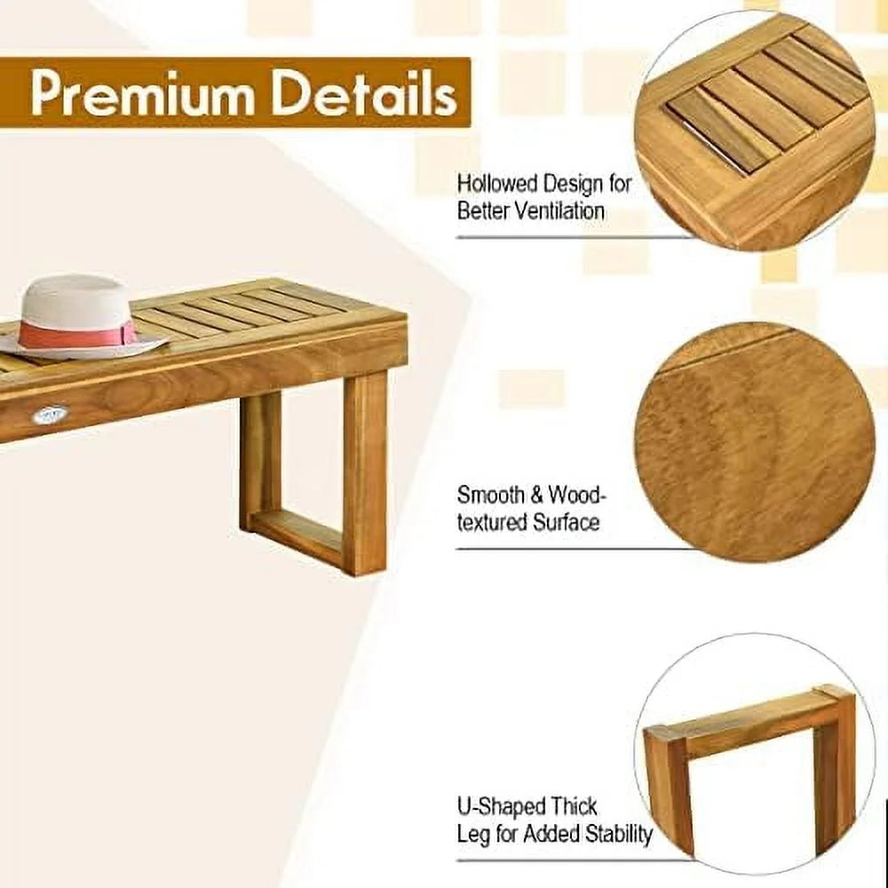 52 Inches Acacia Wood Backless Patio Bench I651030