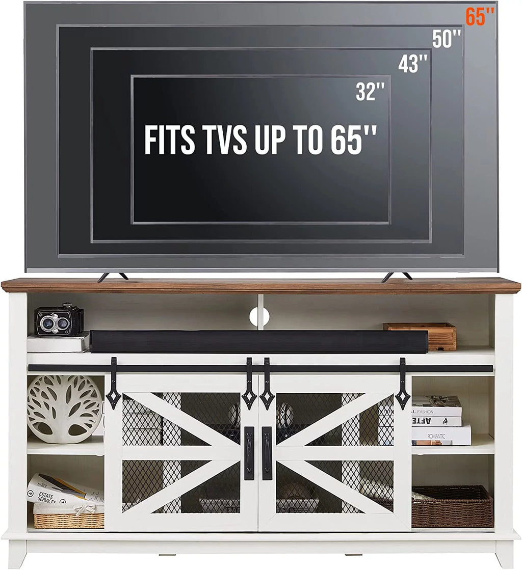 Antique White TV Stand R4342