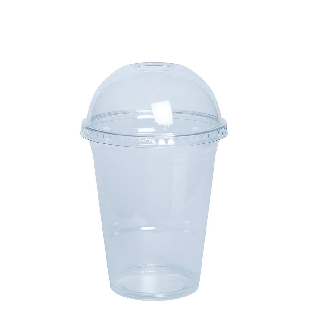 Clear 16 Oz Plastic Cups with Dome Lids, 100-Pack M9567