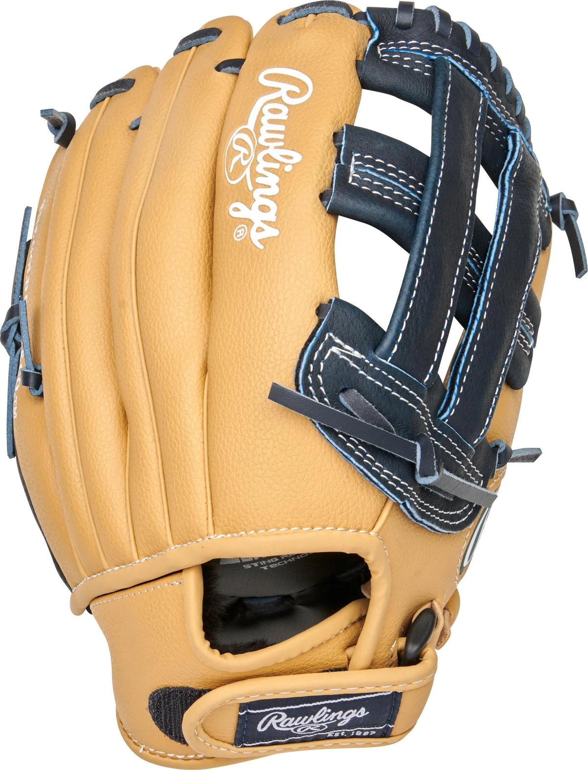 Youth Baseball Glove, Camel/Navy, 11.5 inch, Right Hand Throw C215813
