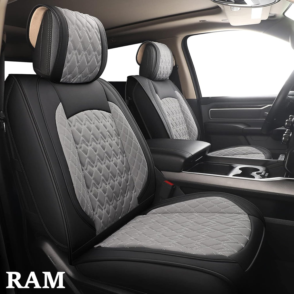 2 Pcs Front Waterproof Synthetic Leather Car Seat Covers U798498