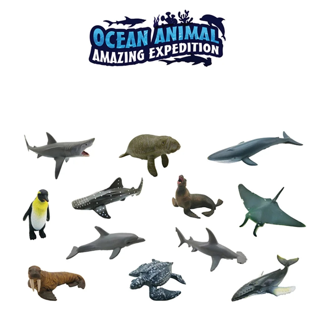 12PCS Plastic Marine Animals Puzzle Toy Figures Y752774