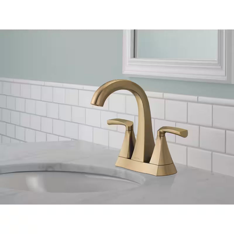 4 in. Centerset Double-Handle Bathroom Faucet in Champagne Bronze N451
